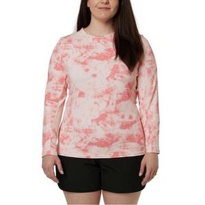 Womens Size Medium Long Sleeve Sun Shirt Pink Tie Dye Quick-dry UPF 50+ Hang Ten